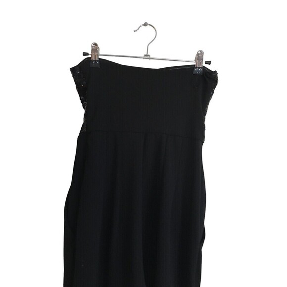 Express Jumpsuit Women's Size 00 Black Strapless Sequins - Picture 5 of 7